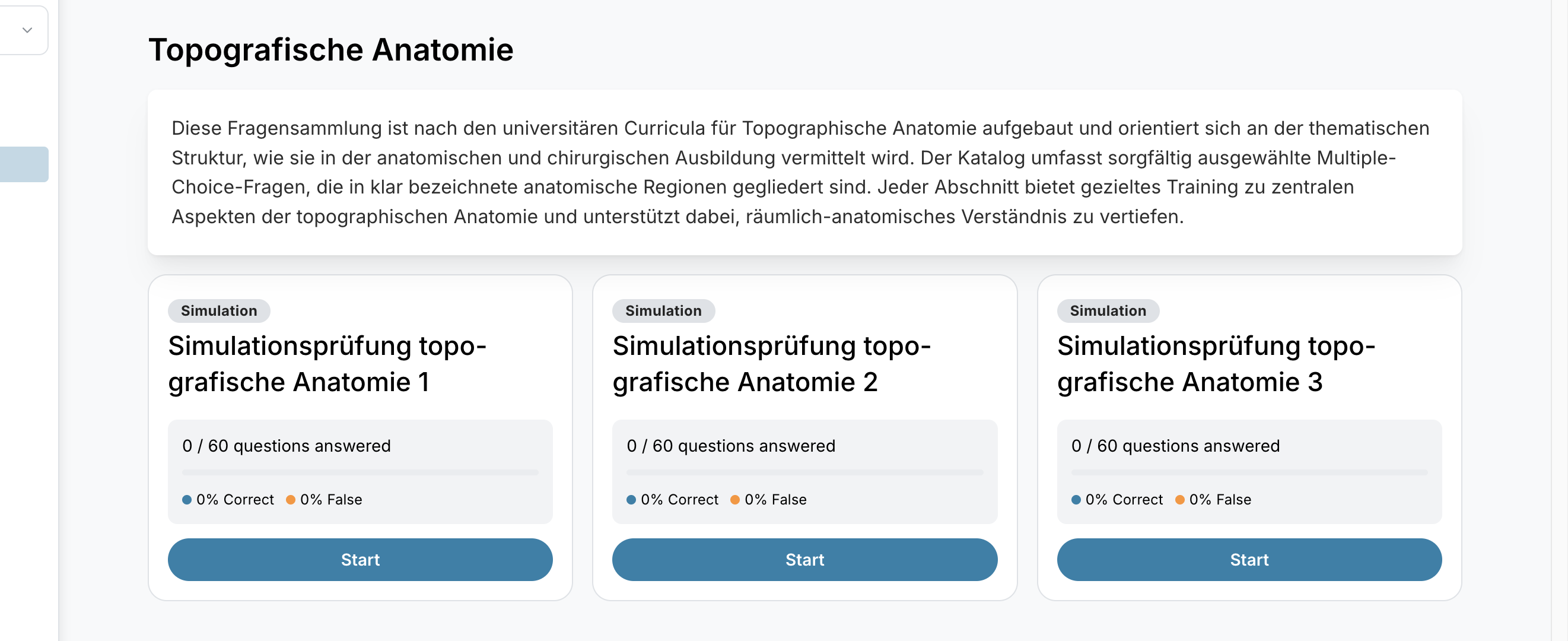 AUGMEDI topographic anatomy simulation exam screen