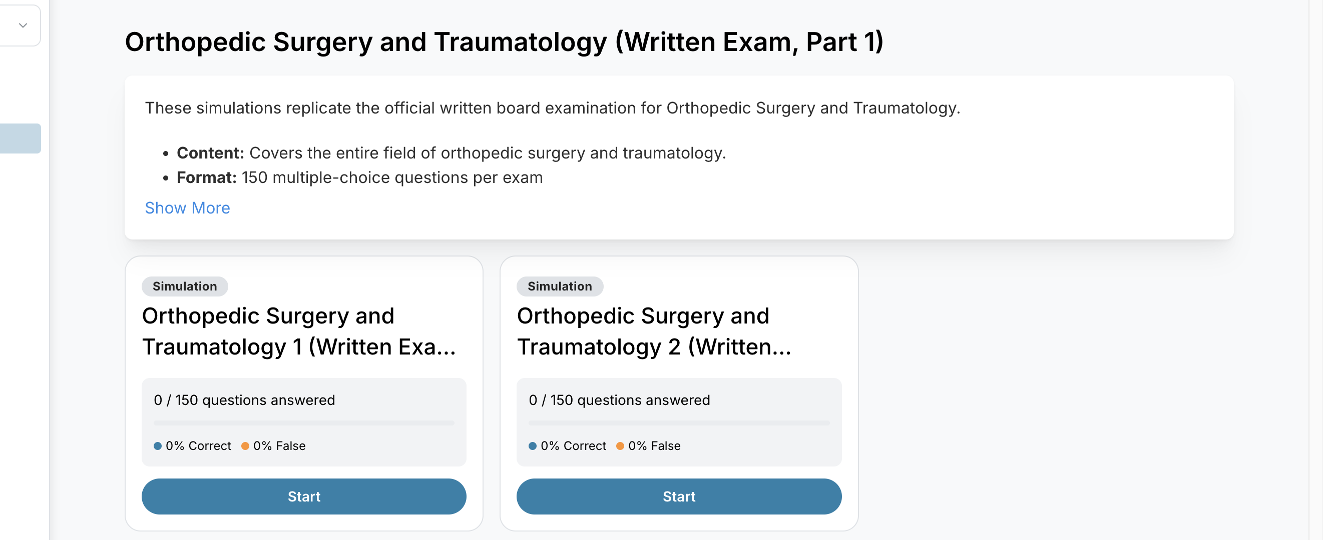 AUGMEDI FMH specialist board exam simulation screen